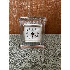 Crystal Legends by Godinger Desk Clock Handcrafted Over 24% Lead Crystal